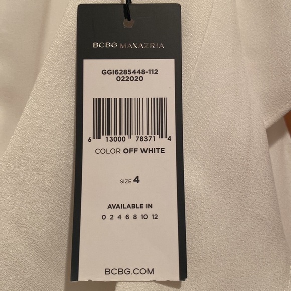 BCBG White Sleeveless Ruffle Cocktail Dress "Tyrah" - Picture 3 of 3